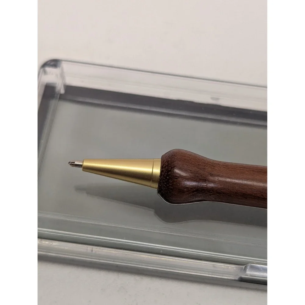 Slimline Twist Pen Jatoba Wood Satin Gold Finish Ballpoint‎ Gift Handmade Boxed
